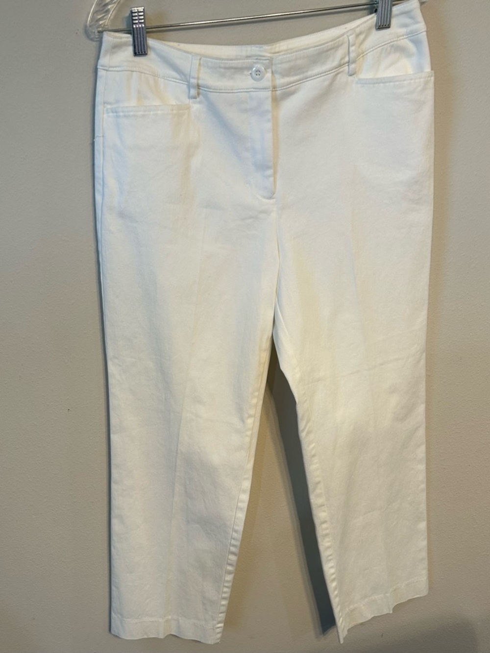 dressbarn White High-Rise Straight Leg Pants